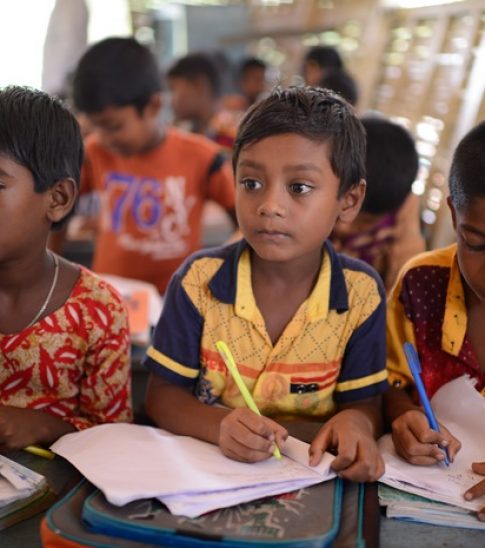 Third graders on board a floating school in Bangladesh run by the nonprofit group Shidhulai Swanirvar Sangstha.